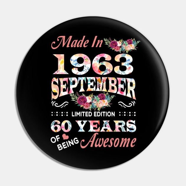 September Flower Made In 1963 60 Years Of Being Awesome Pin by Kontjo