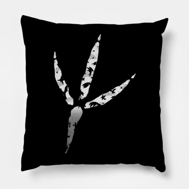 Crow Foot Pillow by dhapiart