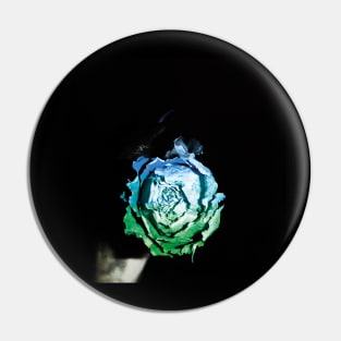 Blue green rose Pin