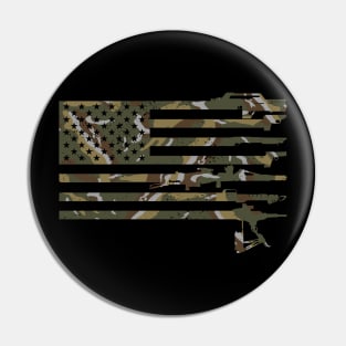 US Flag - USCM Arms - USCM Camo Pin