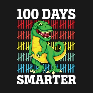 100 Days Smarter Rawr Dinosaur Teacher Students T-Shirt