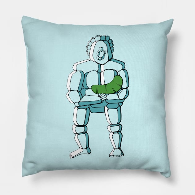 Ice Sasquatch and Pickle Baby Pillow by studiogooz