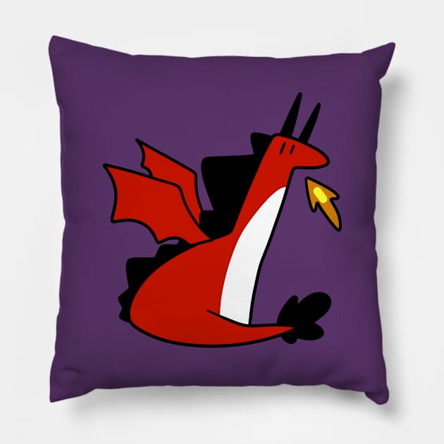 Little Red Dragon Pillow by saradaboru