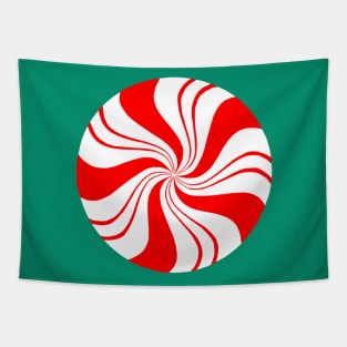 Round Peppermint Christmas Candy Tapestry