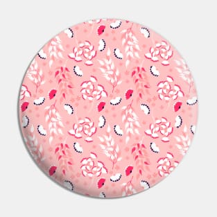 Floral Navy Pink Pattern Pin