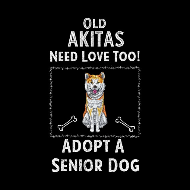 Senior Dog Adoption T-Shirt for Akita Dog Lovers by bbreidenbach