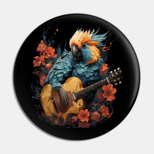 Cockatoo Playing Guitar Pin