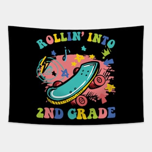 Rollin Into 2nd grade 2nd Day Of School Gift For Boy Girl Kids Tapestry