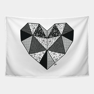 SewLalla Quilted Heart block line art Tapestry