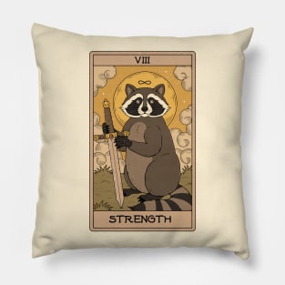 Strength - Raccoons Tarot Pillow