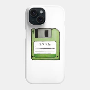 90's Nerd, Colorful - Retro Floppy Disc Drawing Phone Case