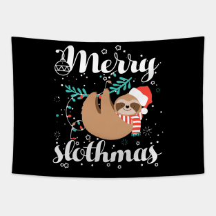 Womens Merry Christmas Slothmas Sloth Lovers Tapestry