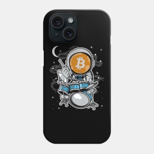 Astronaut Drummer Bitcoin BTC Coin To The Moon Crypto Token Cryptocurrency Blockchain Wallet Birthday Gift For Men Women Kids Phone Case