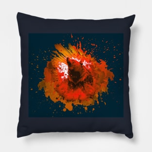 Bear Attack Spray Art (Red) Pillow