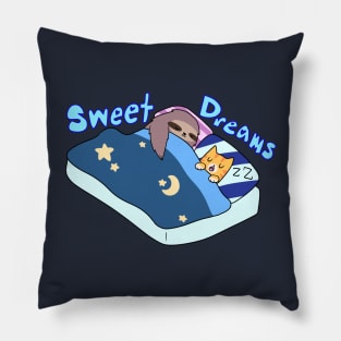 Sweet Dreams Sloth and Tabby Pillow