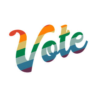 Rainbow Vote Vintage Retro T-Shirt