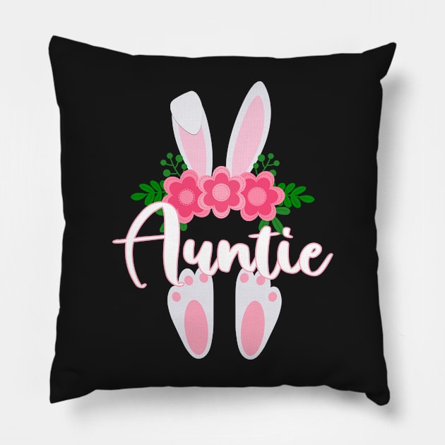 EASTER BUNNY AUNTIE FOR HER - MATCHING EASTER SHIRTS FOR WHOLE FAMILY Pillow by KathyNoNoise