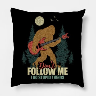 sasquatch Bigfoot Guitar Tree Pillow