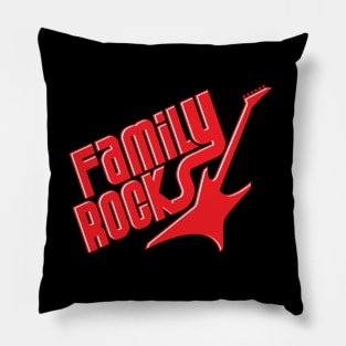 Family Rocks! Red Letters Pillow