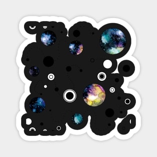 Watercolor Galaxy, Circles and Lines Magnet