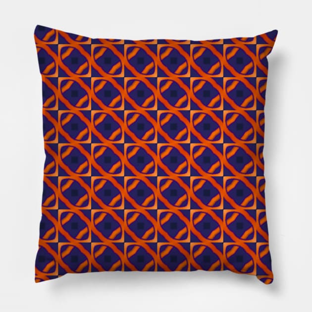 Orange Striped Pattern Pillow by RdaL-Design