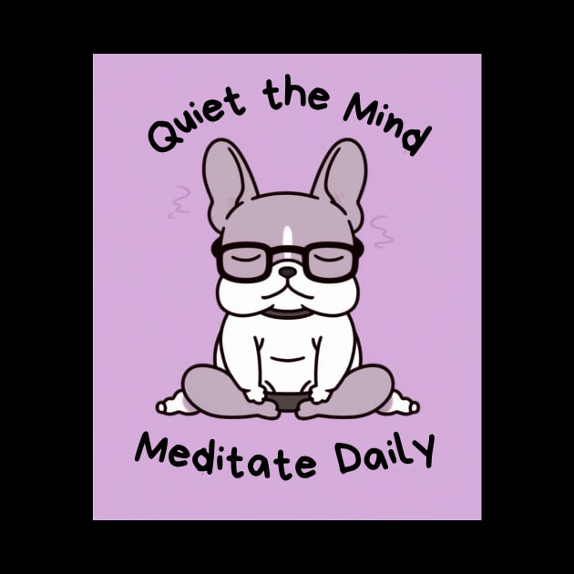 Kawaii Cute Yoga Meditating bullgod by AdaMazingDesign