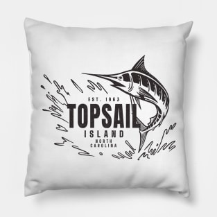 Vintage Marlin Fishing at Topsail Island, North Carolina Pillow