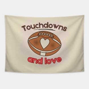 Vintage American Football: Touchdowns and Love for Coach's Wife & Football Mom Tapestry