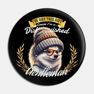 The Distinguished Hedgehog Gentleman Pin