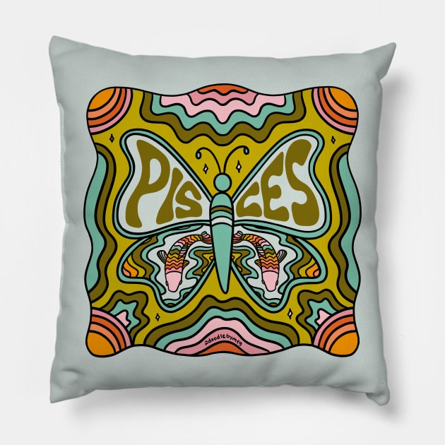 Pisces Butterfly Pillow by Doodle by Meg