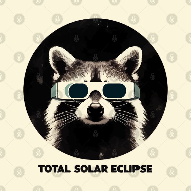 Total solar eclipse 2024 funny raccoon by TomFrontierArt