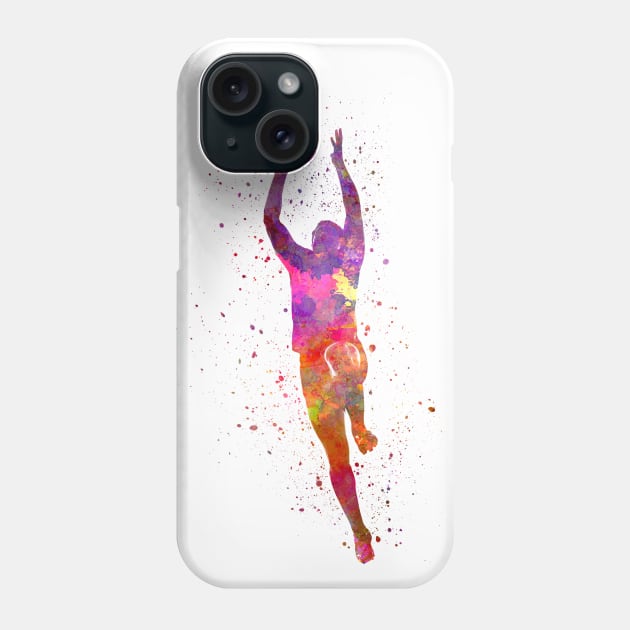 Rugby player in watercolor Phone Case by PaulrommerArt