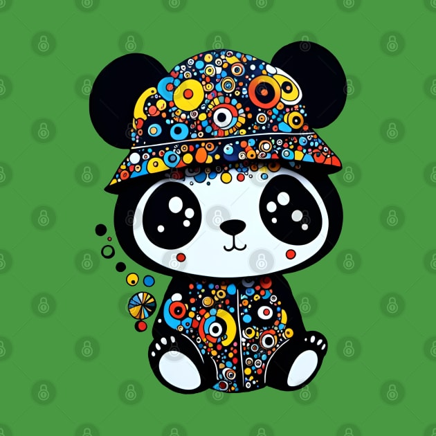 Cute Panda with Dottie Hat by LyndiiLoubie