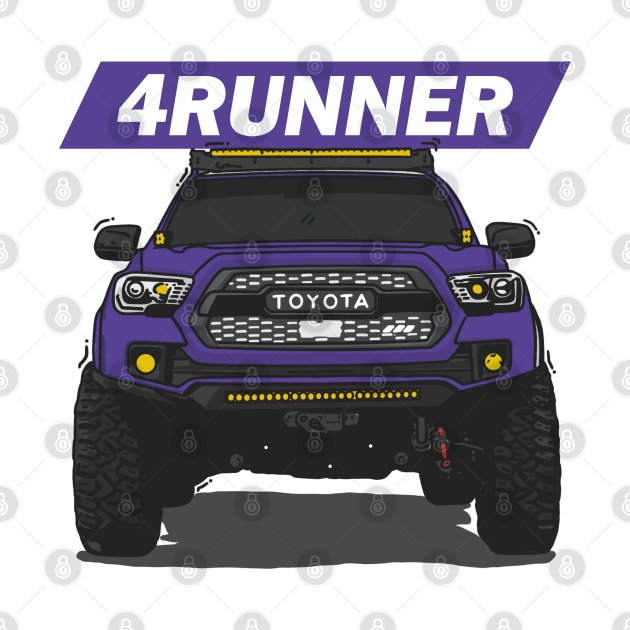 4Runner Toyota Front View - Purple by 4x4 Sketch