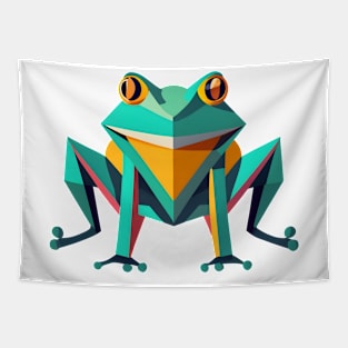 Cute Frog Geometric Tapestry