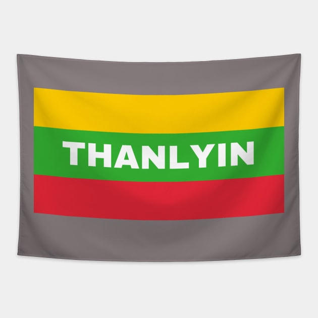 Thanlyin City in Myanmar Flag Colors Tapestry by aybe7elf