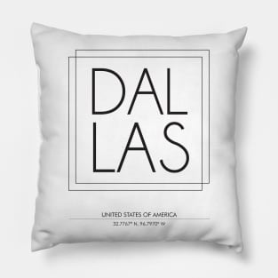 Dallas City Minimal Typography 2 Pillow