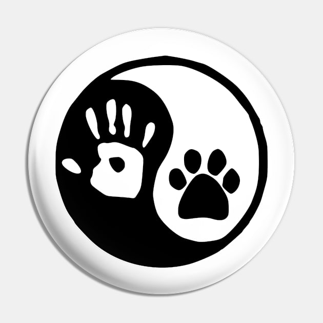 Pet Adopt - YIN YANG HAND PAW - Dog Lover Gifts Pin by merkraht