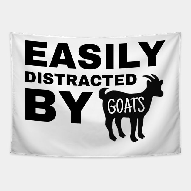 Easily Distracted by Goats - Goat Simulator Funny Tapestry by Trendy-Now