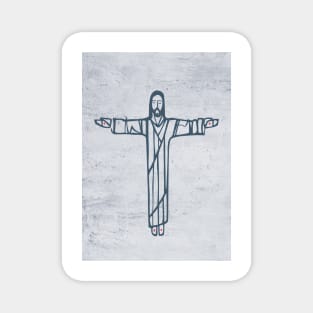 Jesus Christ with open arms illustration Magnet