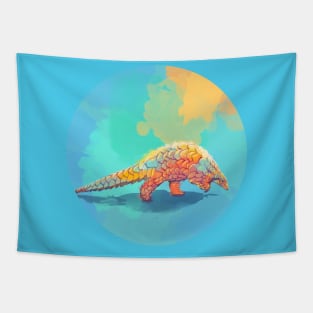 Armored Cuteness - Pangolin Illustration Tapestry