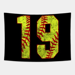 Fastpitch Softball Number 19 #19 Softball Shirt Jersey Uniform Favorite Player Biggest Fan Tapestry