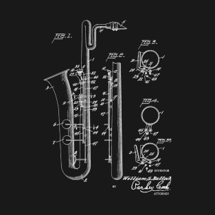 Saxophone Bari Sax Patent Cool Saxophontst T-Shirt