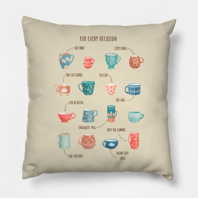 Mugs for every occasion Pillow by Elena Amo