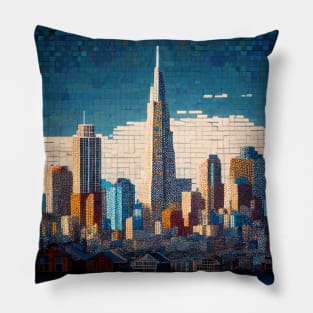 Mosaic San Francisco Skyline Square | San Fran Architecture | California Pillow