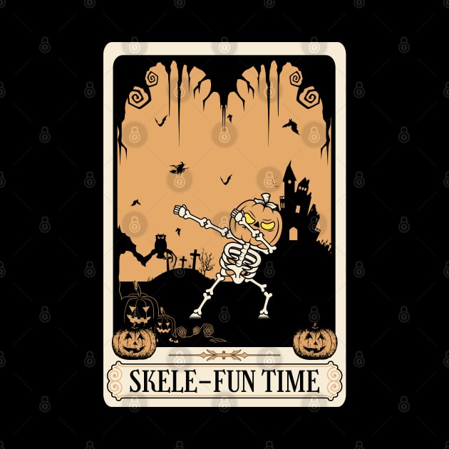 Skele-Fun Time Tarot Card Design by Odetee