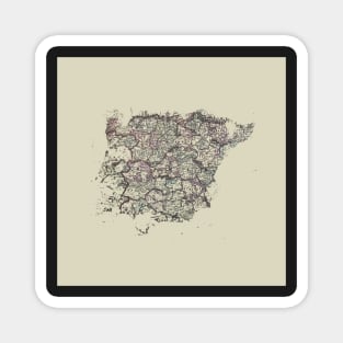 Spain antique map mottled faded digitally modified Magnet