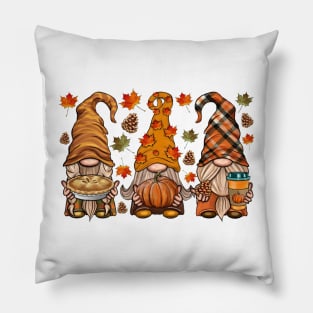 Pumpkin Gnomes Fall Autumn Cute Halloween Thanksgiving Funny Shirt Pillow