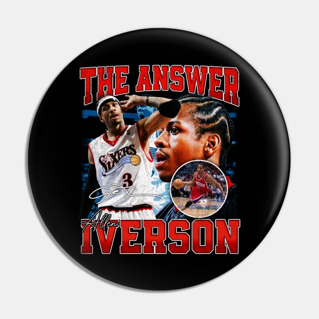 Allen Iverson The Answer Basketball Signature Vintage Retro 80s 90s Bootleg Rap Style Pin by CarDE