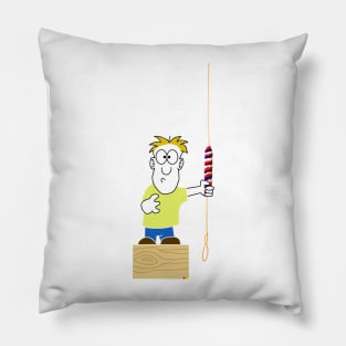 Bell Ringing Bell Boy (Dark background) Pillow